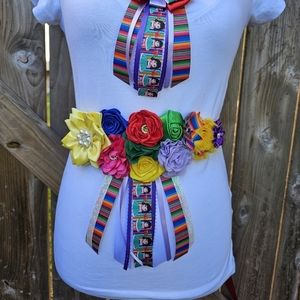 Fiesta baby shower belly sash,mom to be maternity  belt,